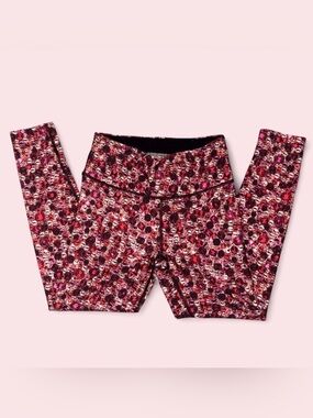 Women's Pink Floral Pattern High-Rise Leggings